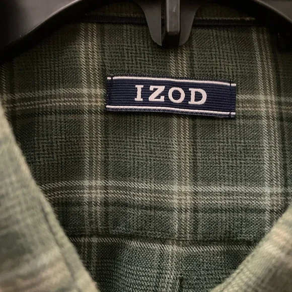 Izod green plaid button down shirt - Picture 3 of 6